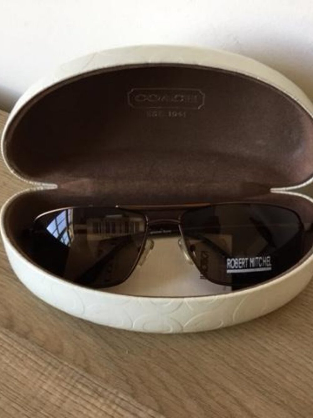 Robert Mitchel Men's Rectangular Navigator Aviator Sunglasses Brown Tinted Lense